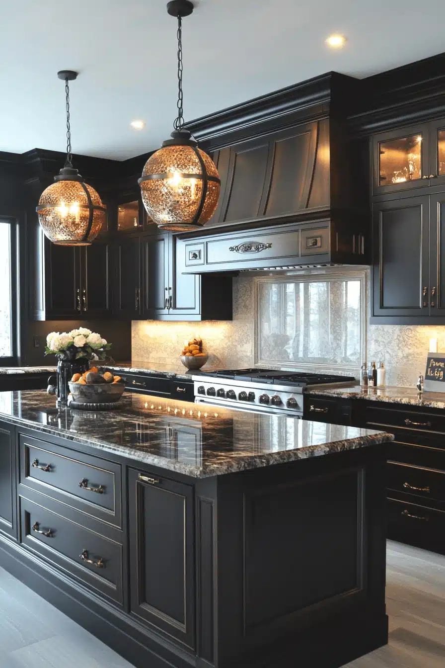 brown cabinets kitchen