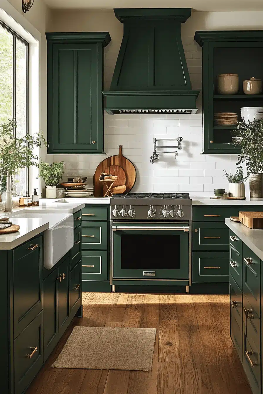 Elegant Dark Green Kitchen Cabinets: Timeless Style Meets Functionality