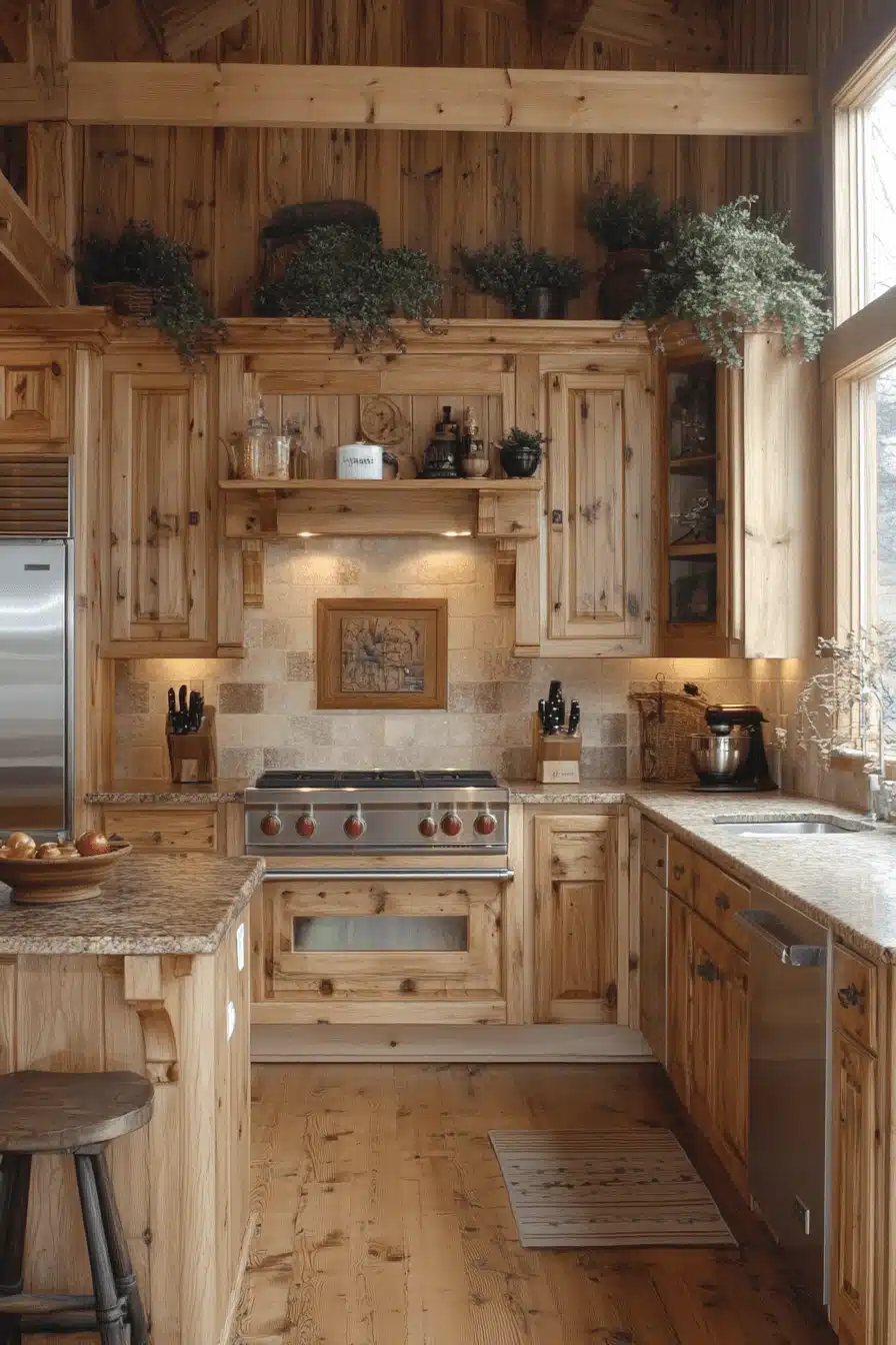 natural wood kitchen cabinets
