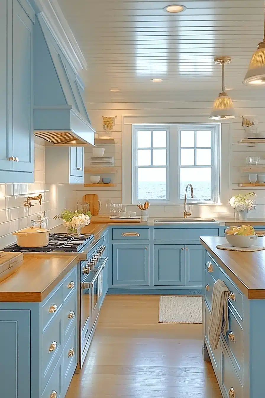 navy blue kitchen cabinets