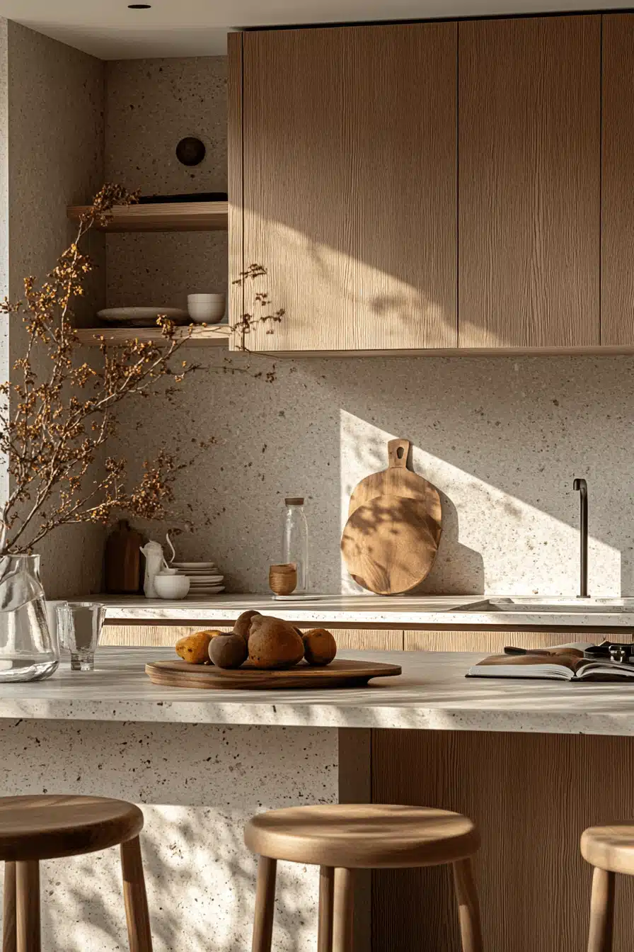 natural wood kitchen cabinets