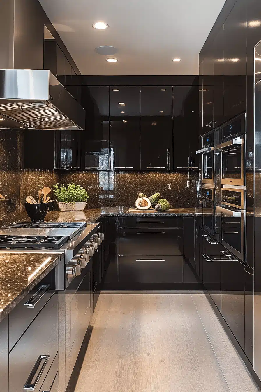 brown cabinets kitchen