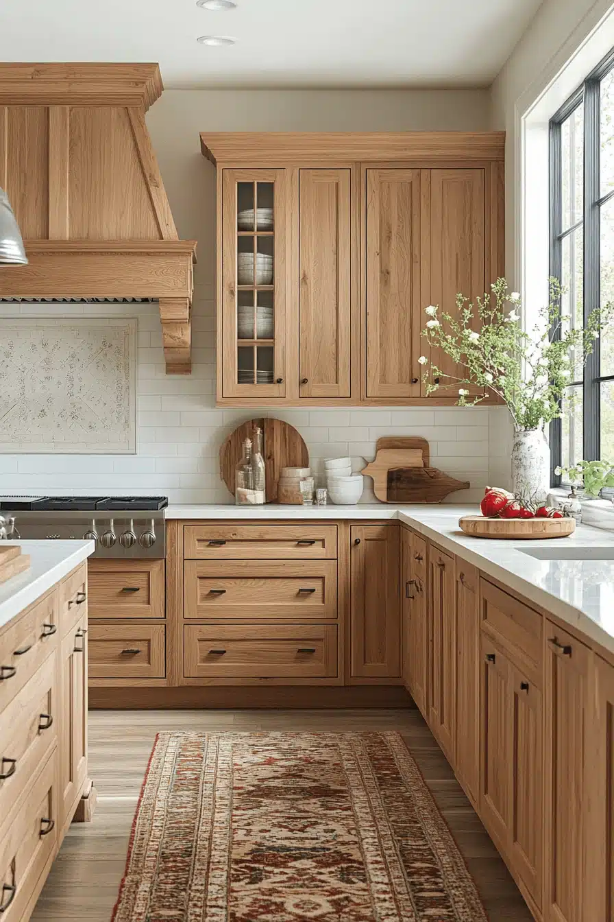 natural wood kitchen cabinets
