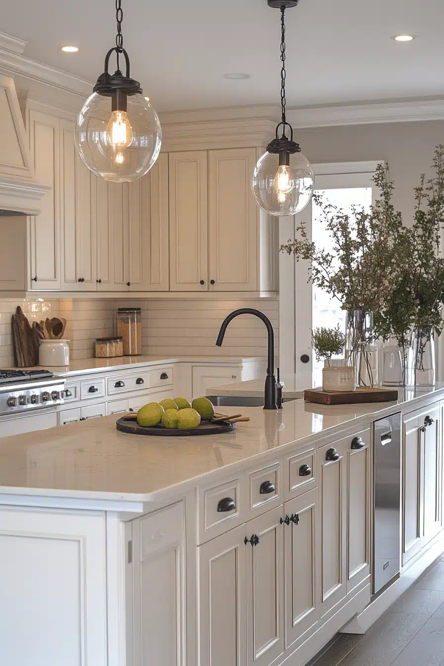 antique white kitchen cabinets