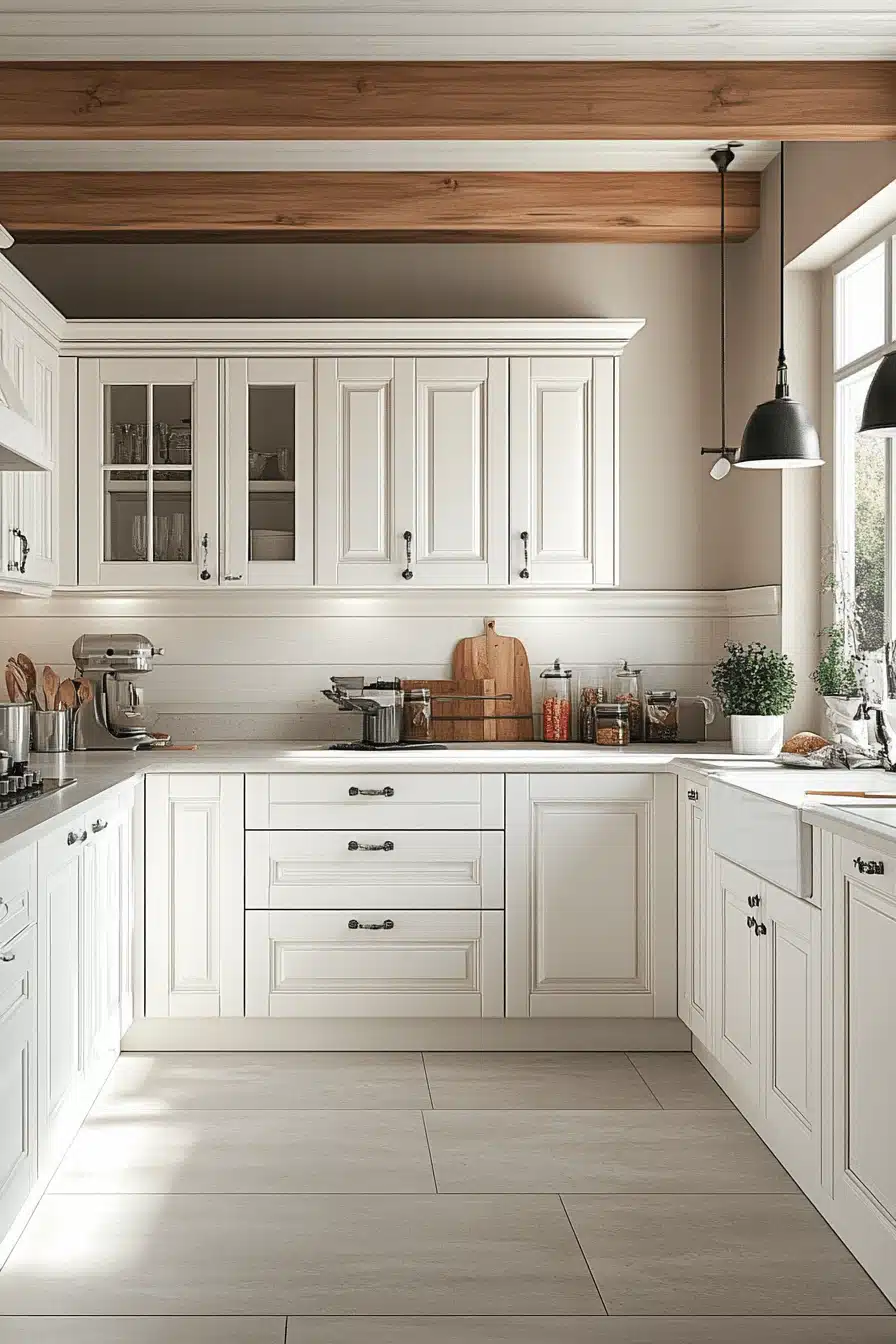antique white kitchen cabinets