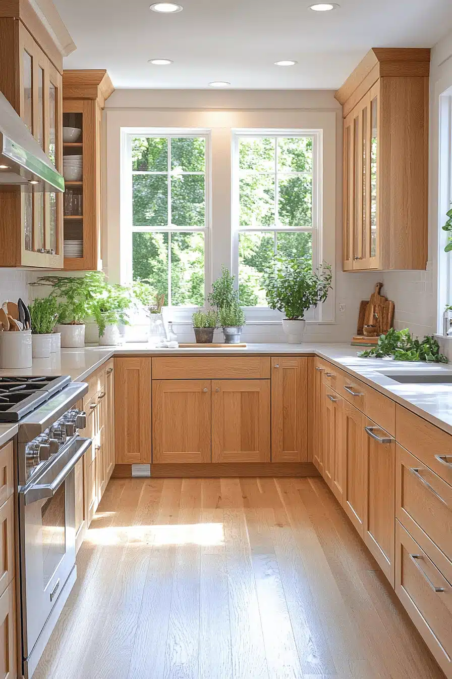 natural wood kitchen cabinets