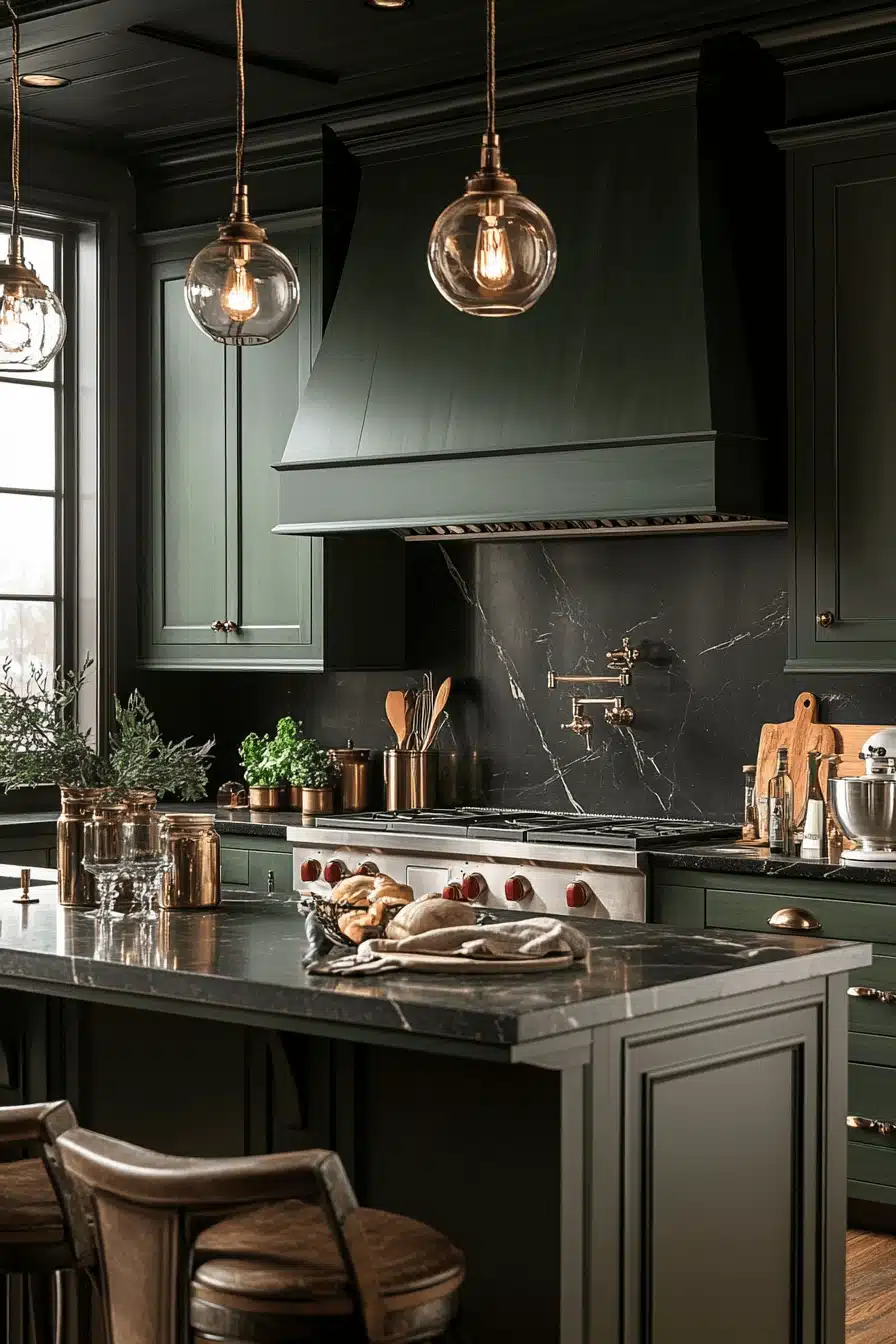 29 Dark Green Kitchen Cabinets Ideas to Bring Rich Elegance Home - My ...