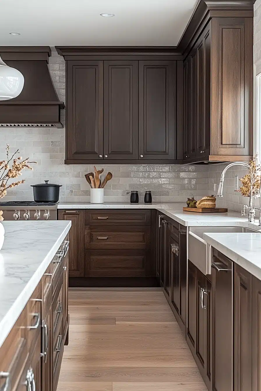 29 Dark Wood Kitchen Cabinets Ideas for a Sophisticated and Homey Vibe - My Elegant Home