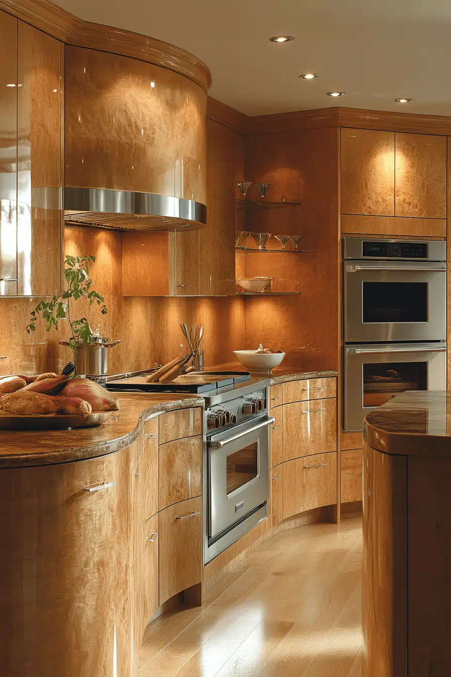 natural wood kitchen cabinets