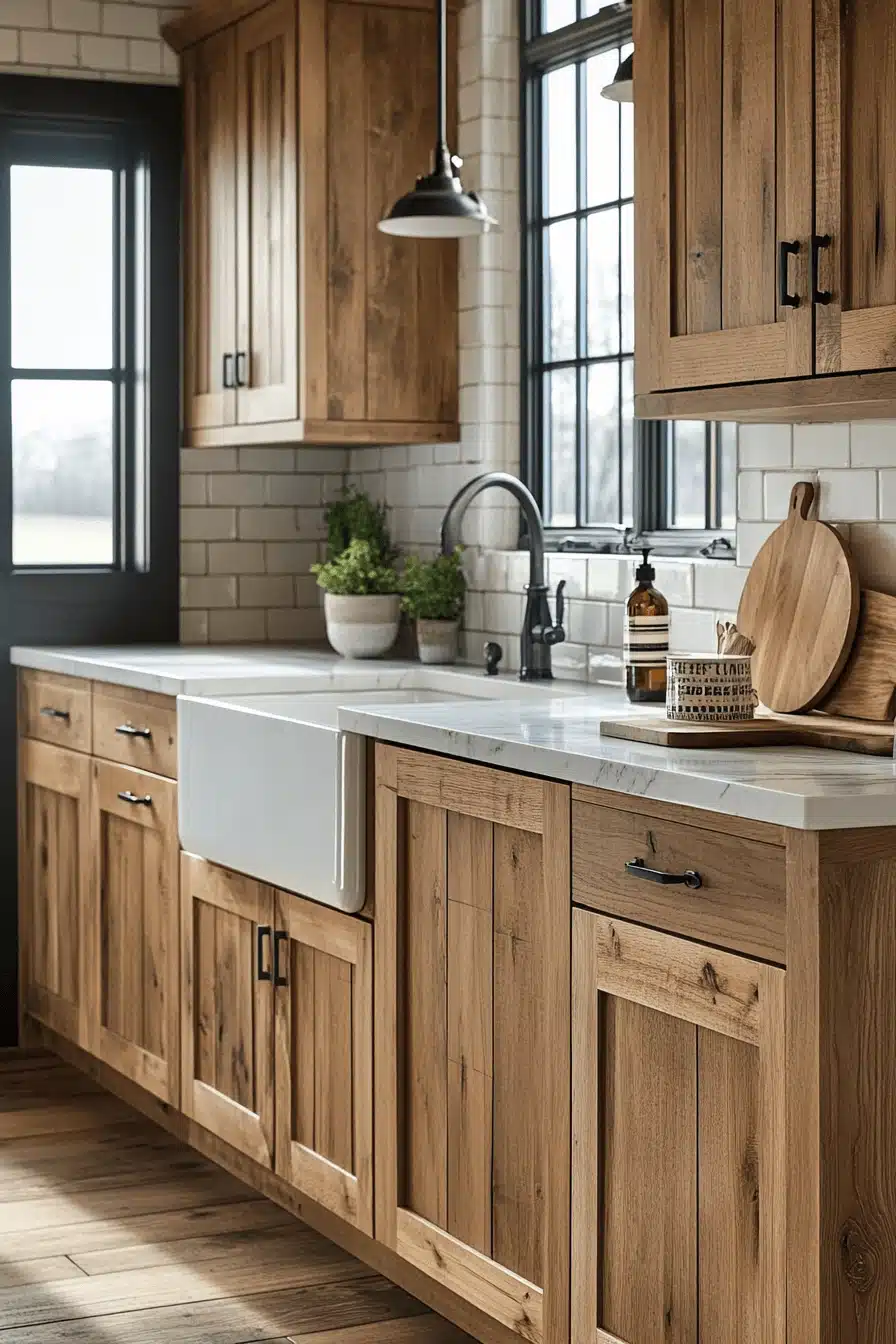 natural wood kitchen cabinets