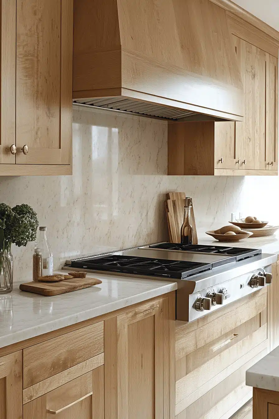 natural wood kitchen cabinets