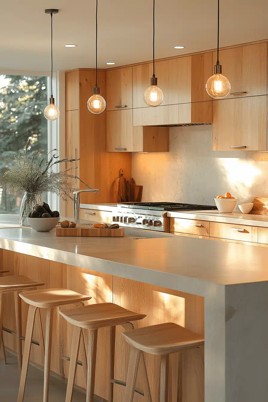 natural wood kitchen cabinets