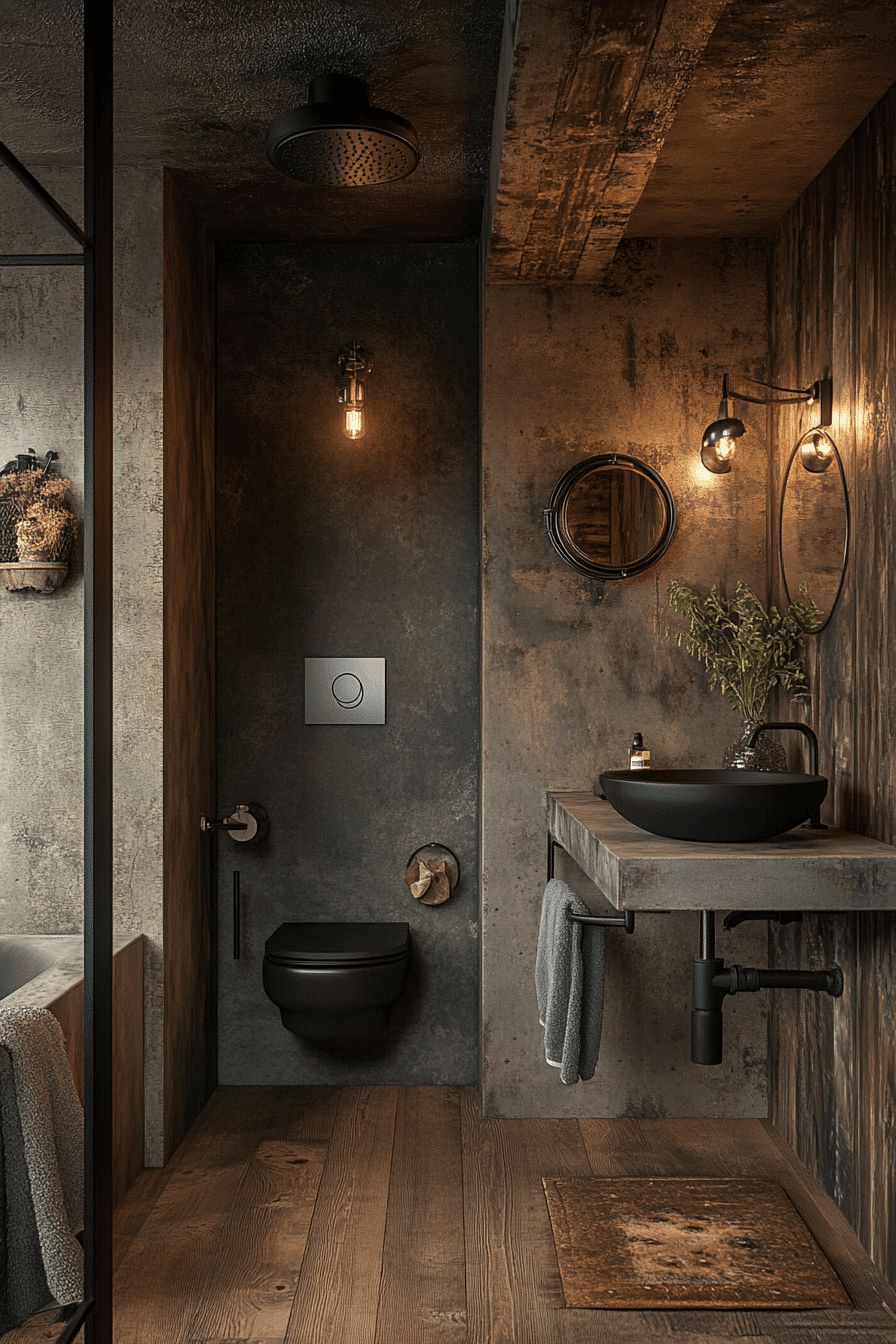 Curated visual reference: Gallery Detail: 29 Bathroom Industrial Style Ideas That Mix Rustic With Refined