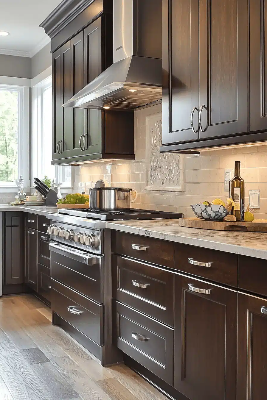 29 Dark Wood Kitchen Cabinets Ideas for a Sophisticated and Homey Vibe - My Elegant Home