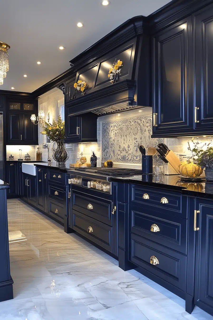 29 Navy Blue Kitchen Cabinets That Inspire Joyful Living - My Elegant Home