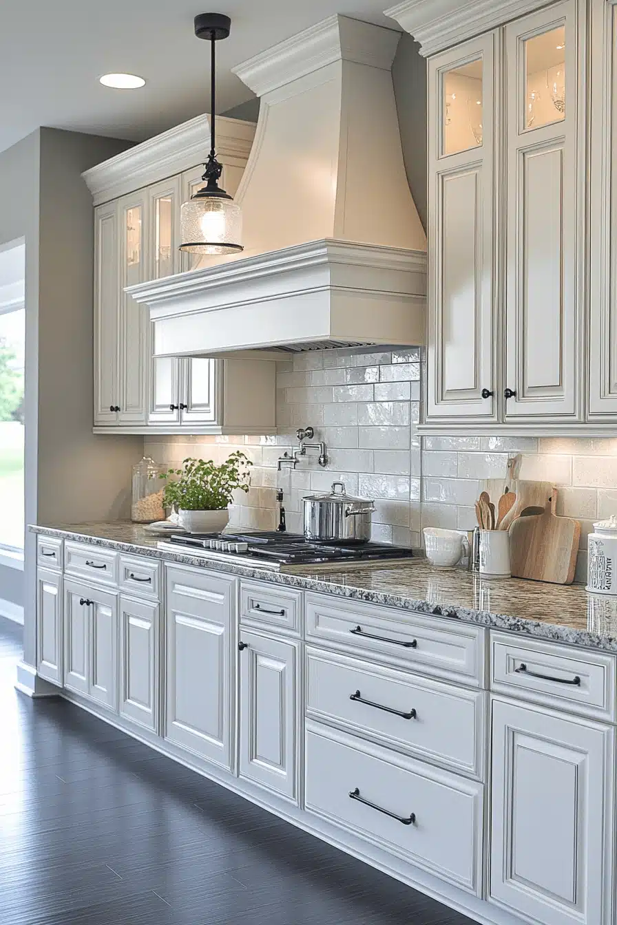antique white kitchen cabinets