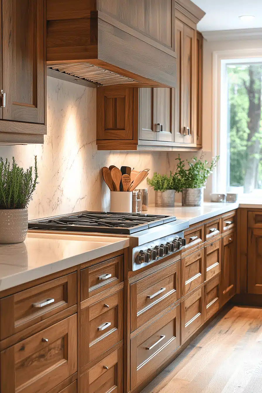 natural wood kitchen cabinets