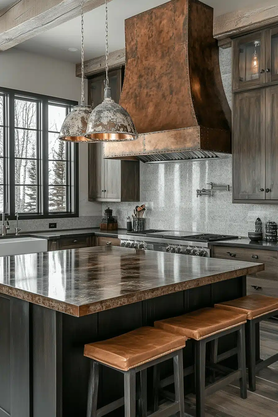 brown cabinets kitchen