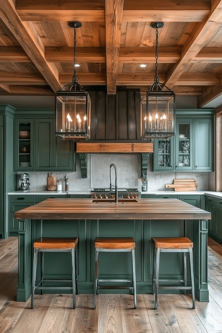 29 Dark Green Kitchen Cabinets Ideas to Bring Rich Elegance Home - My ...