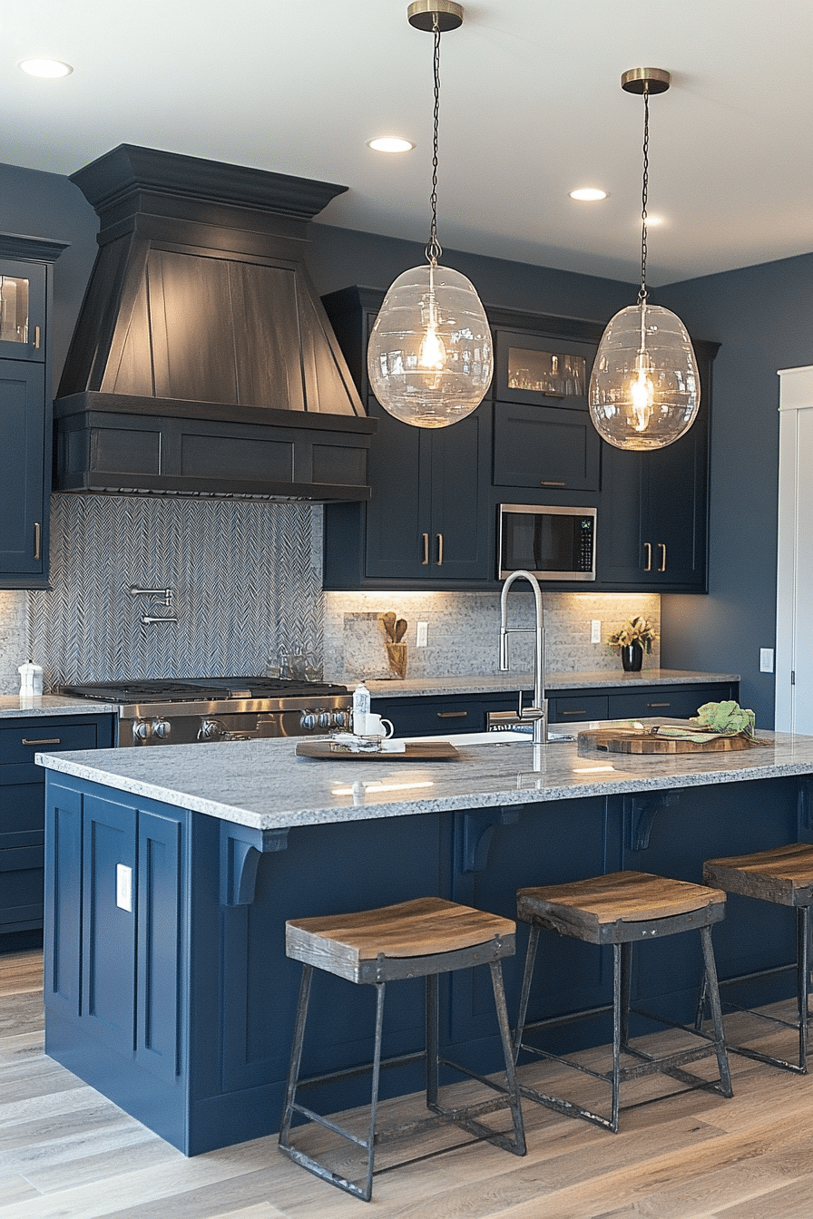 29 Navy Blue Kitchen Cabinets That Inspire Joyful Living - My Elegant Home