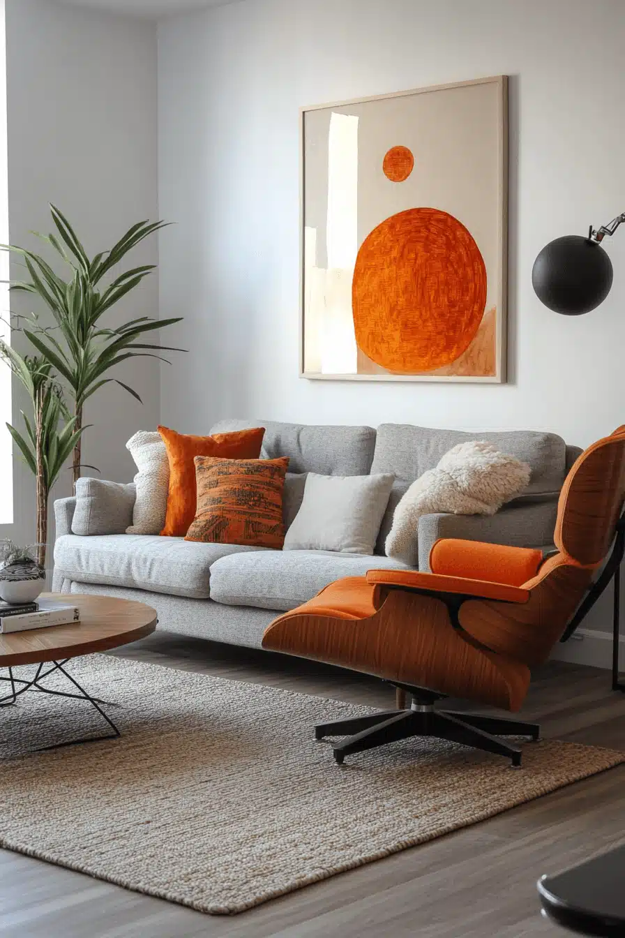 29 Grey and Orange Living Room Ideas to Add Energy and Elegance to Your ...