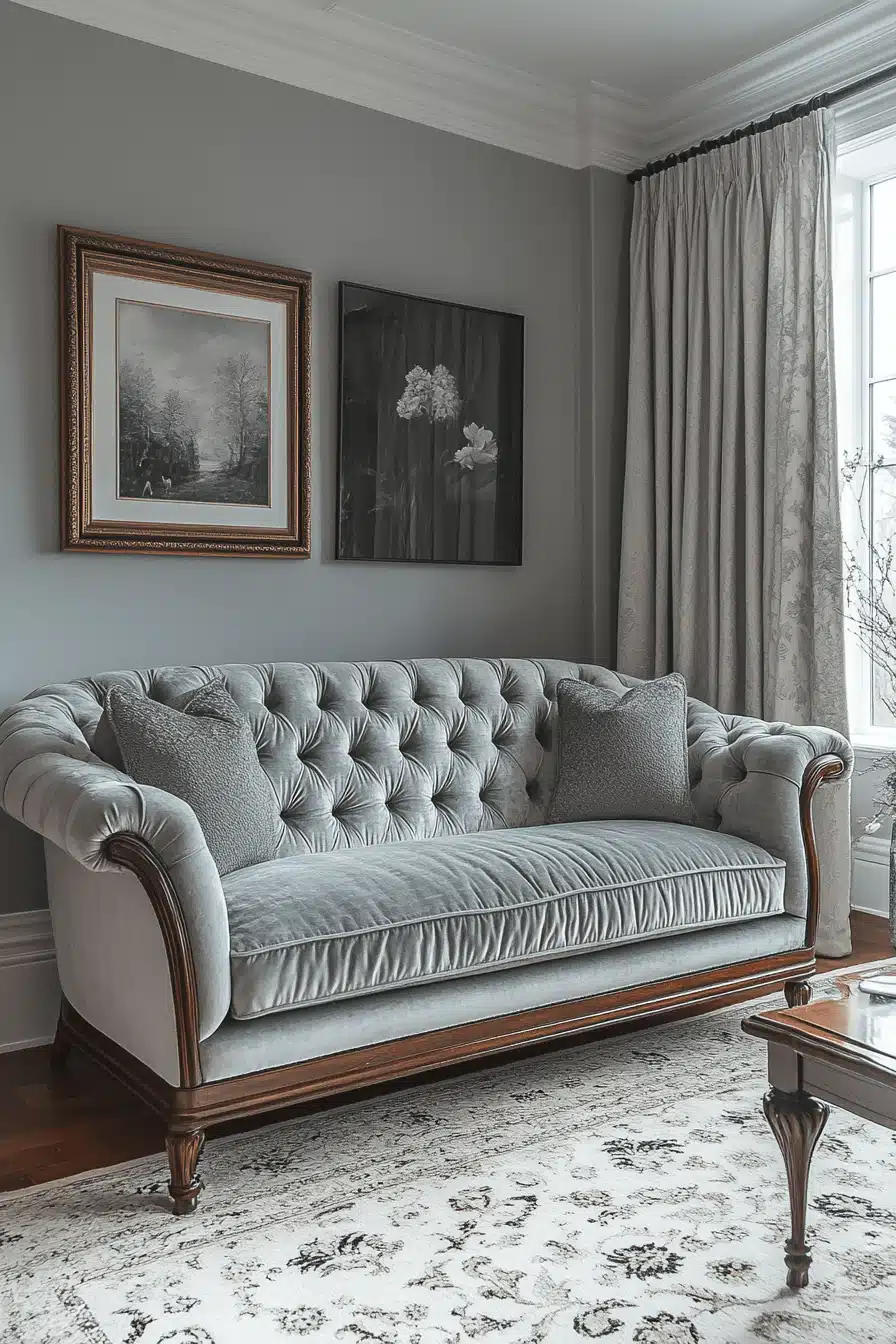 Grey couch aesthetic