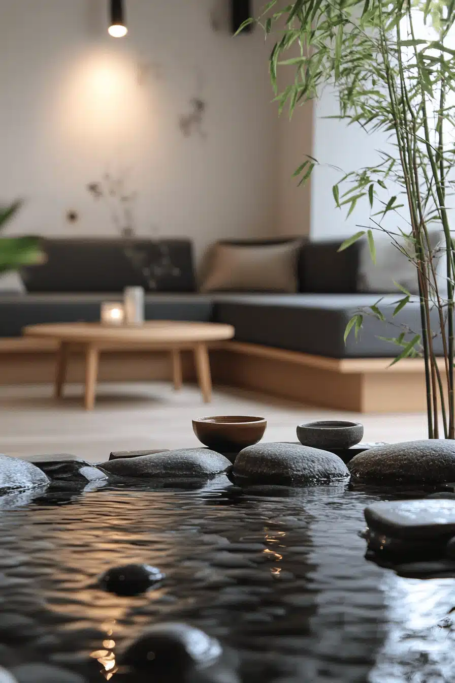 Charcoal sofa living room