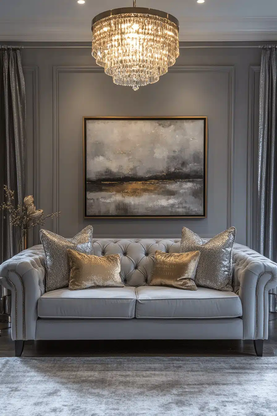 Grey couch aesthetic