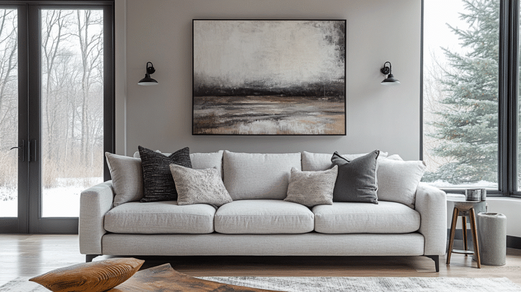 Grey couch aesthetic