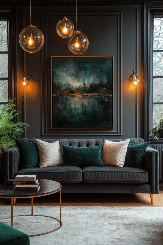29 Charcoal Sofa Living Room Inspirations to Add Elegance and Warmth ...