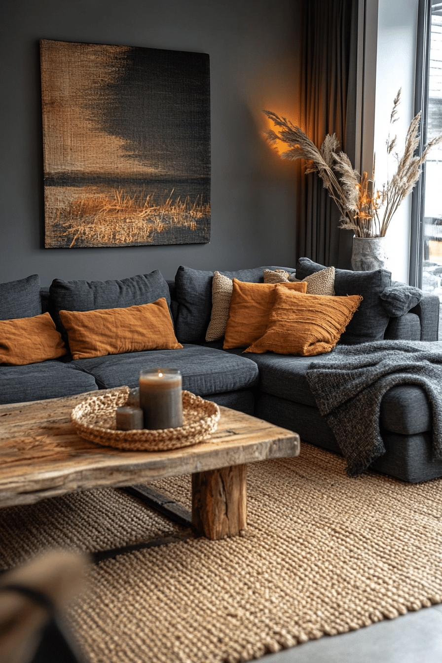 29 Charcoal Sofa Living Room Inspirations to Add Elegance and Warmth ...