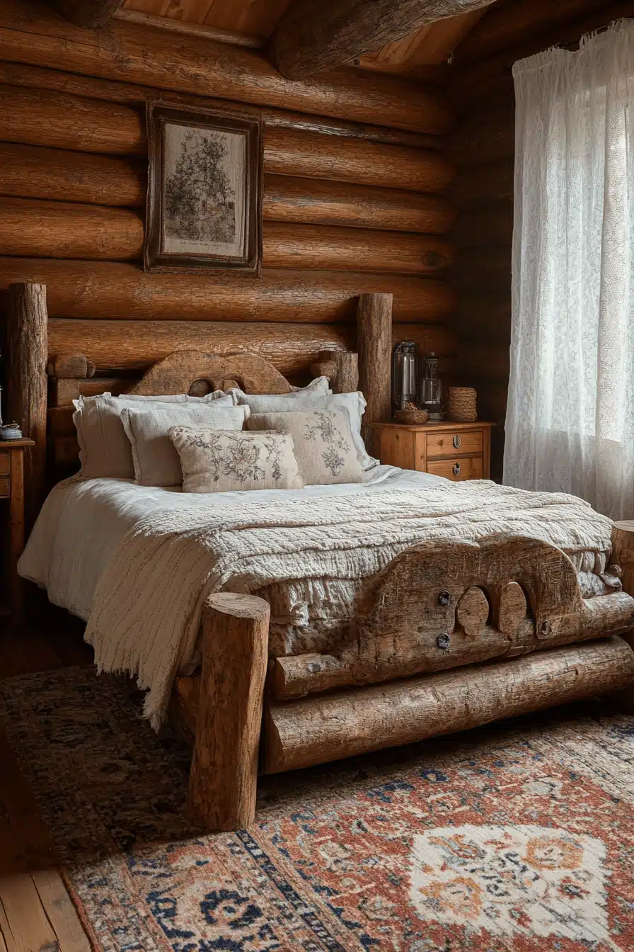 old cabin interior bedroom