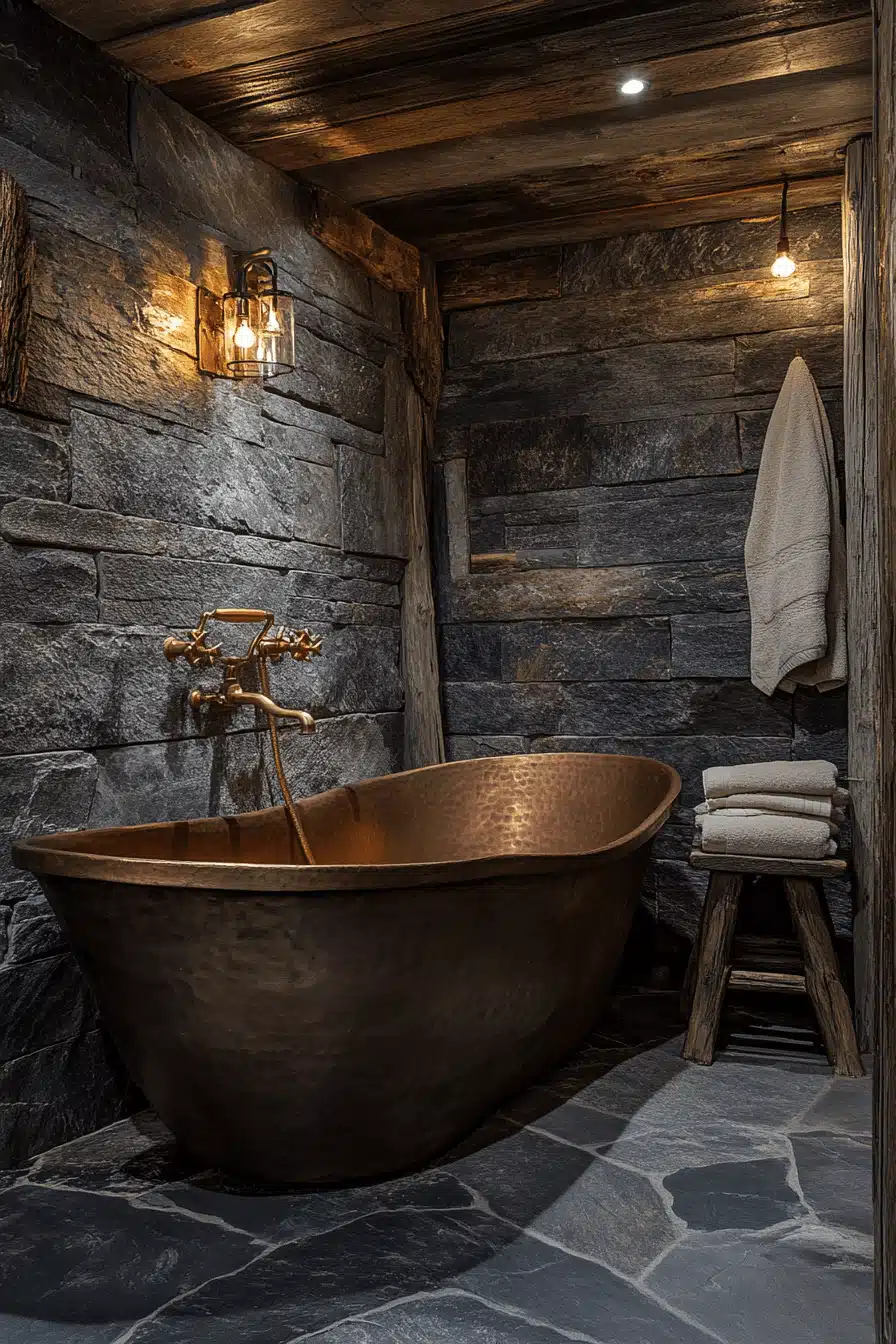 old cabin interior bathroom