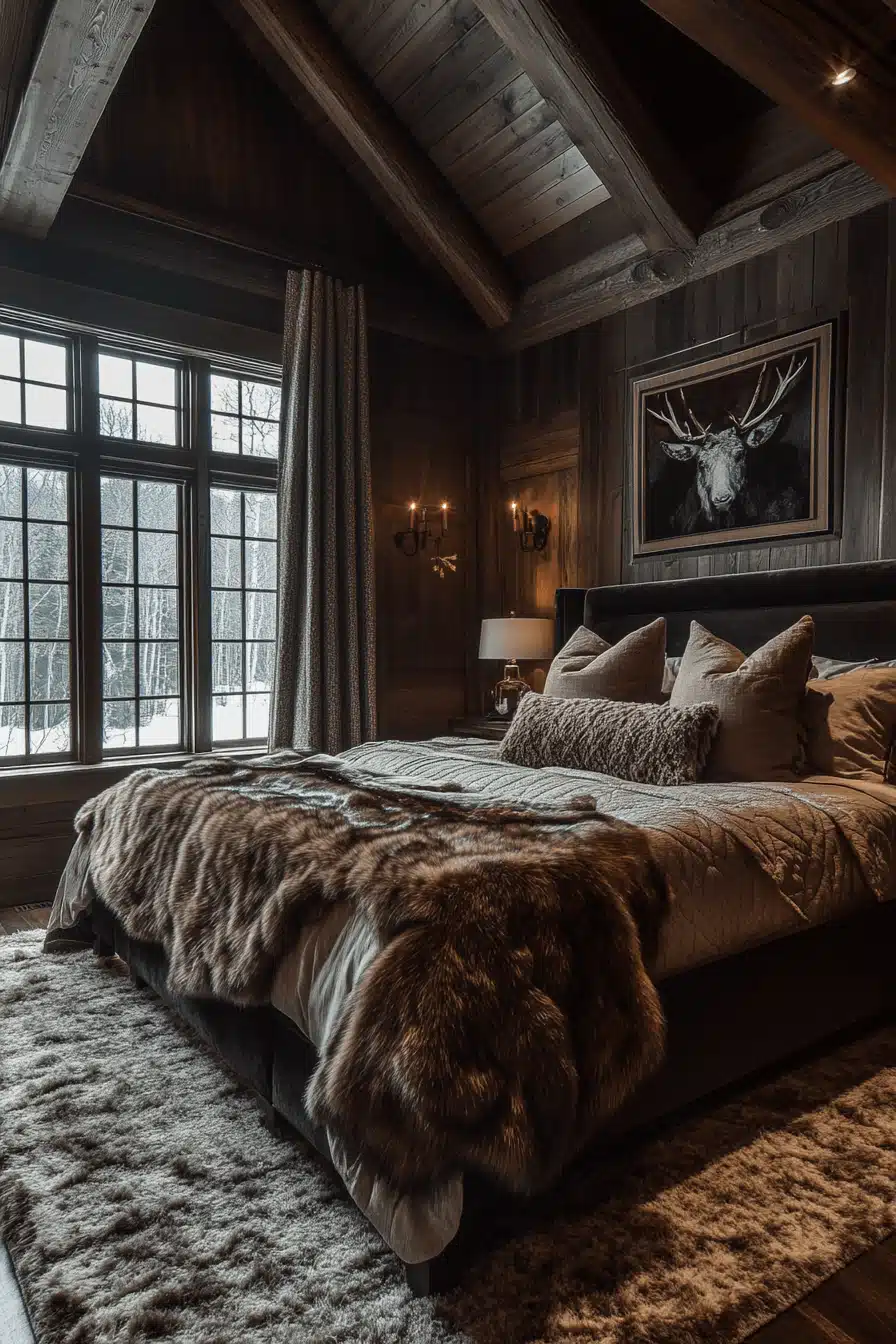 old cabin interior bedroom
