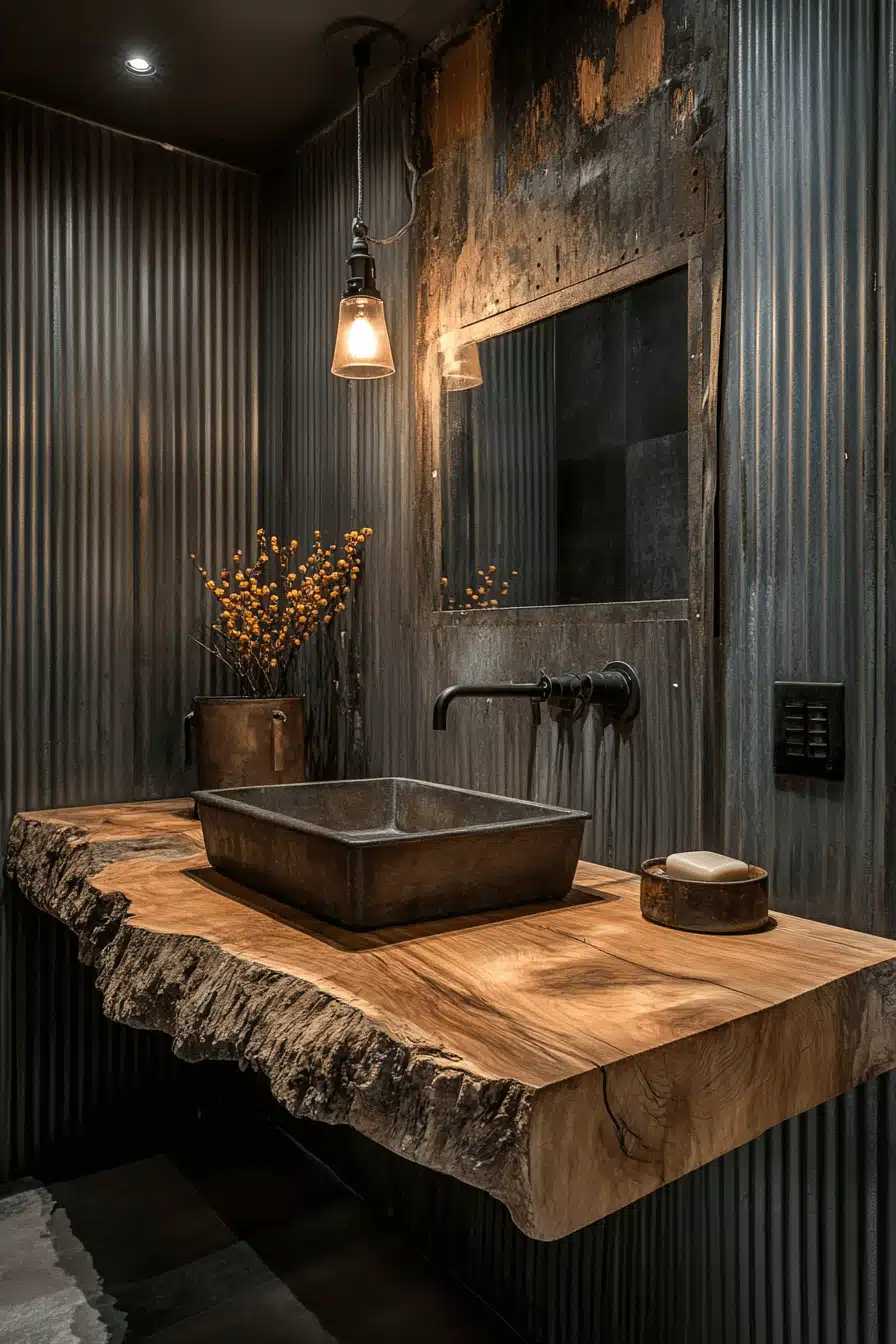 old cabin interior bathroom