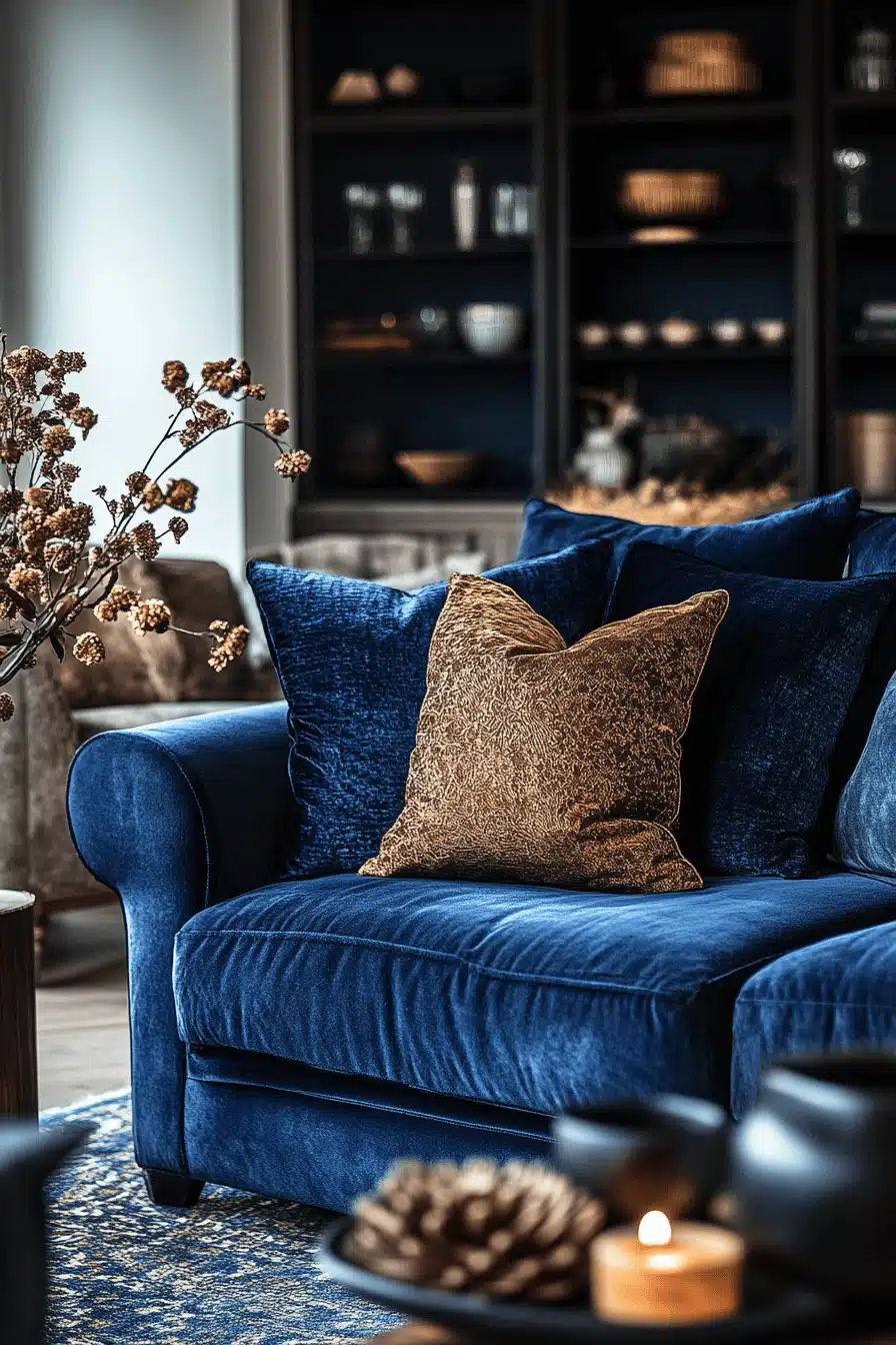 black living room decor