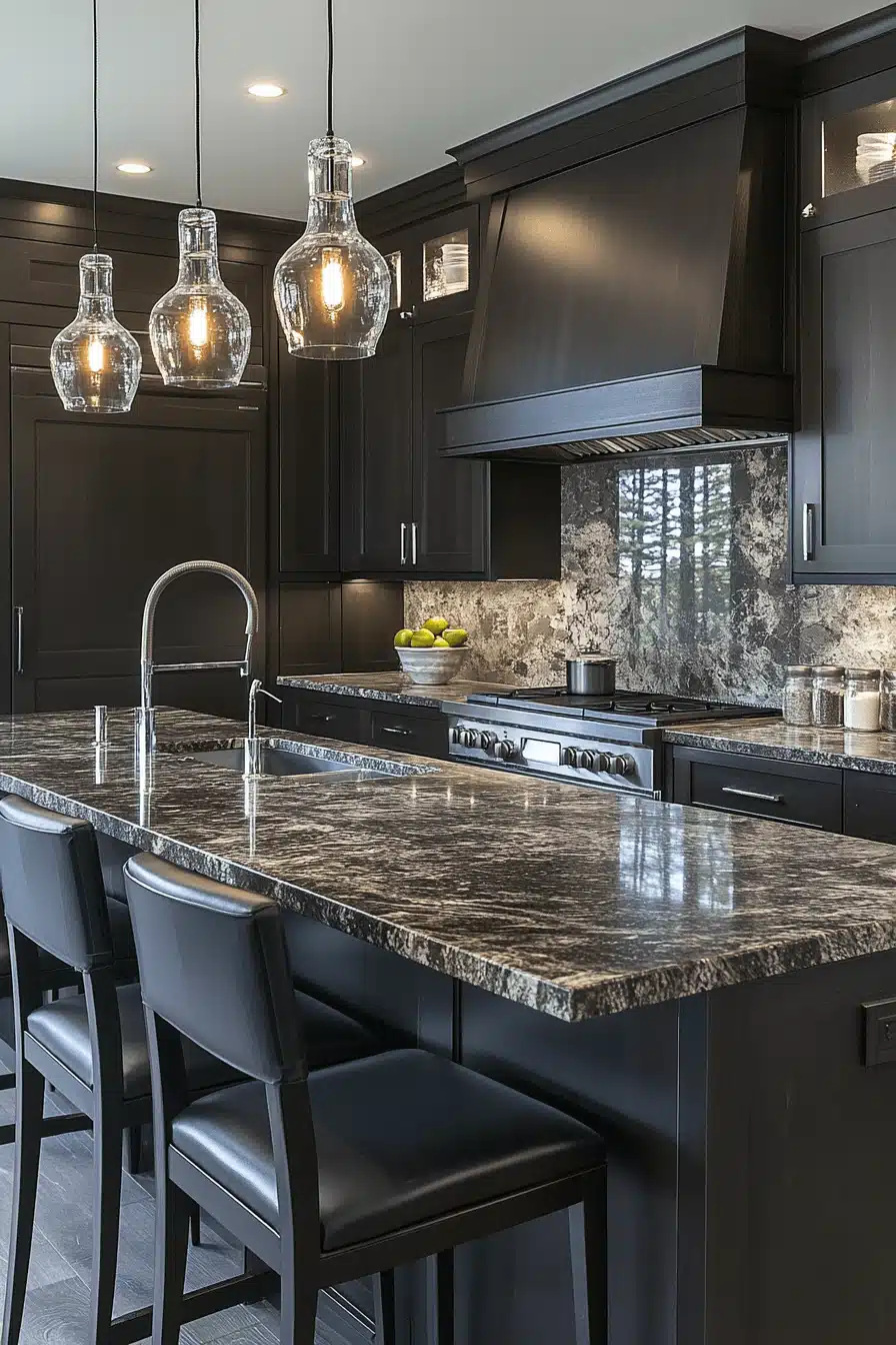 moody kitchen cabinets
