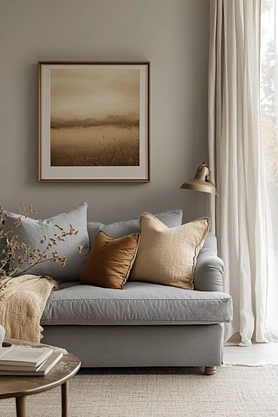 gray couch living room