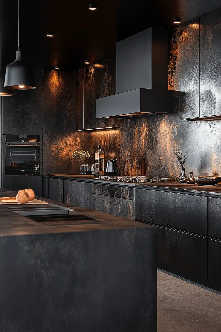 29 Dark and Moody Kitchen Interiors That Make a Striking Statement - My ...