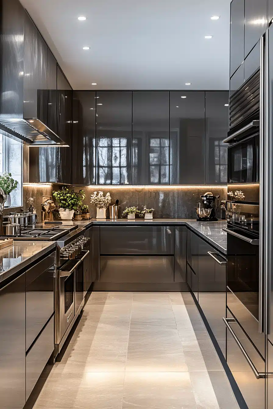 grey kitchen cabinets