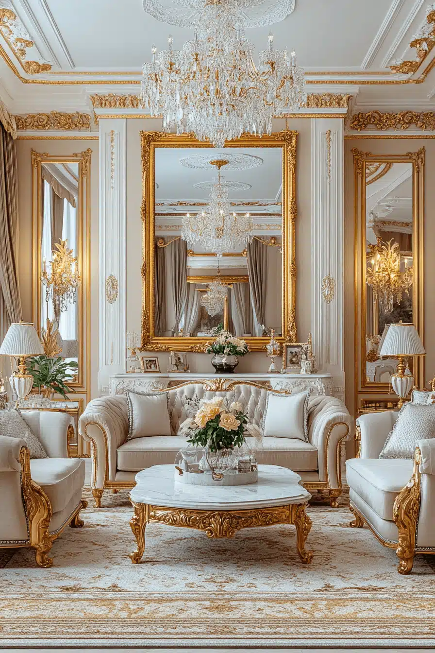 neoclassical interior living rooms