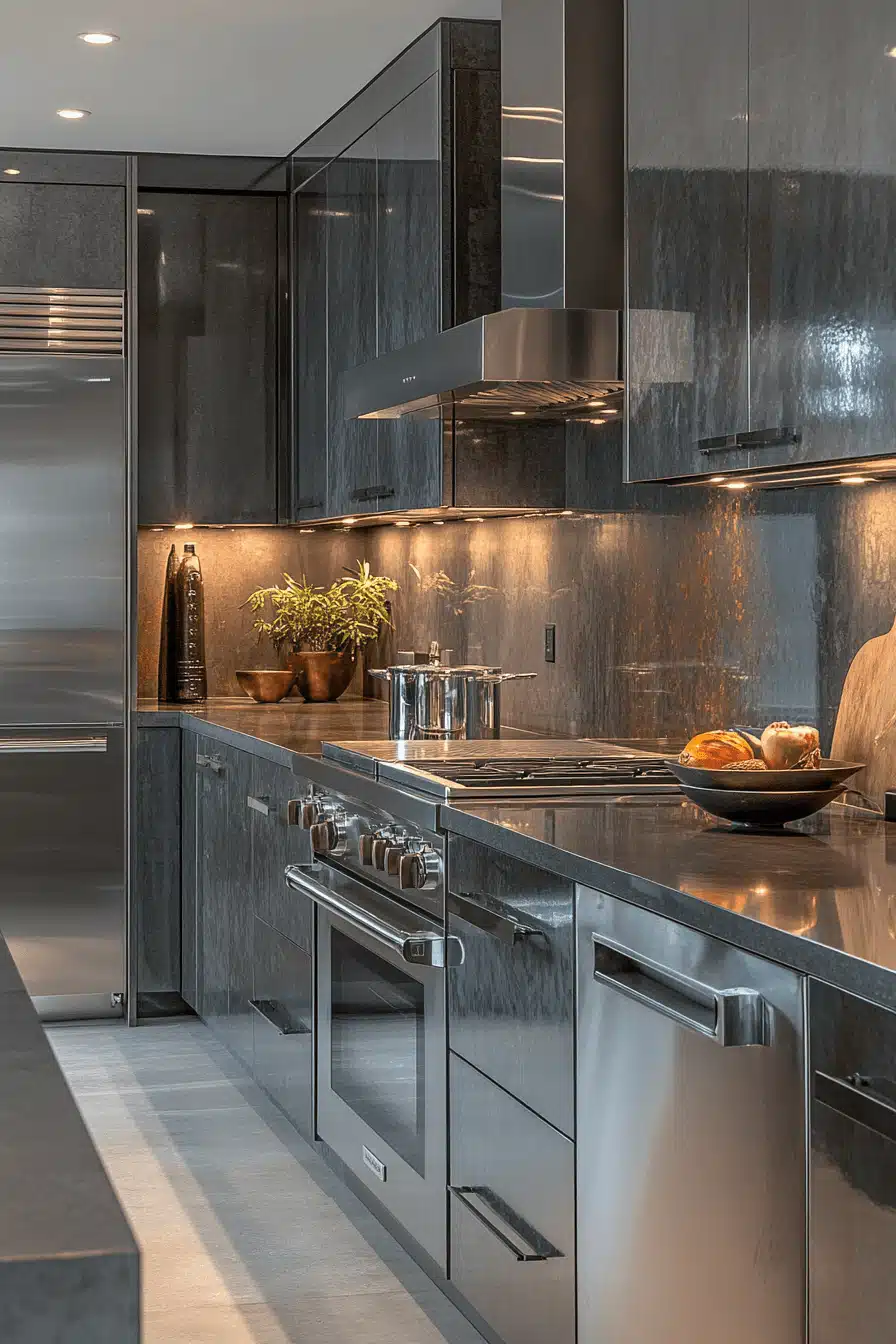 dark grey kitchen cabinets