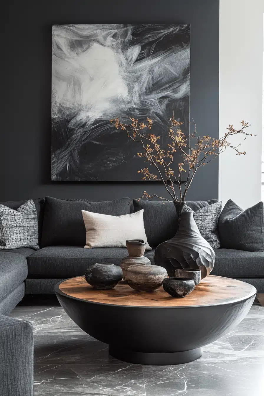 29 Black Living Room Decor Scenes That Are Both Striking And Serene 