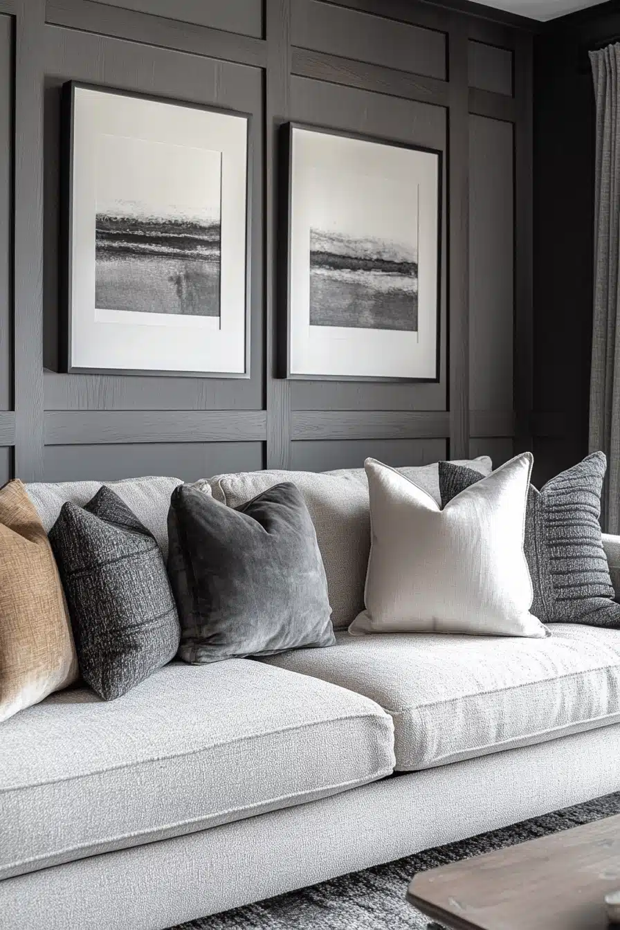 gray couch living room