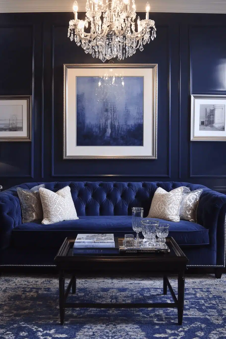 moody vintage living room