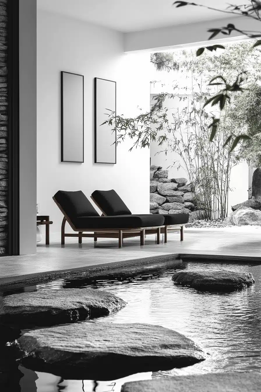 black and white living room decor