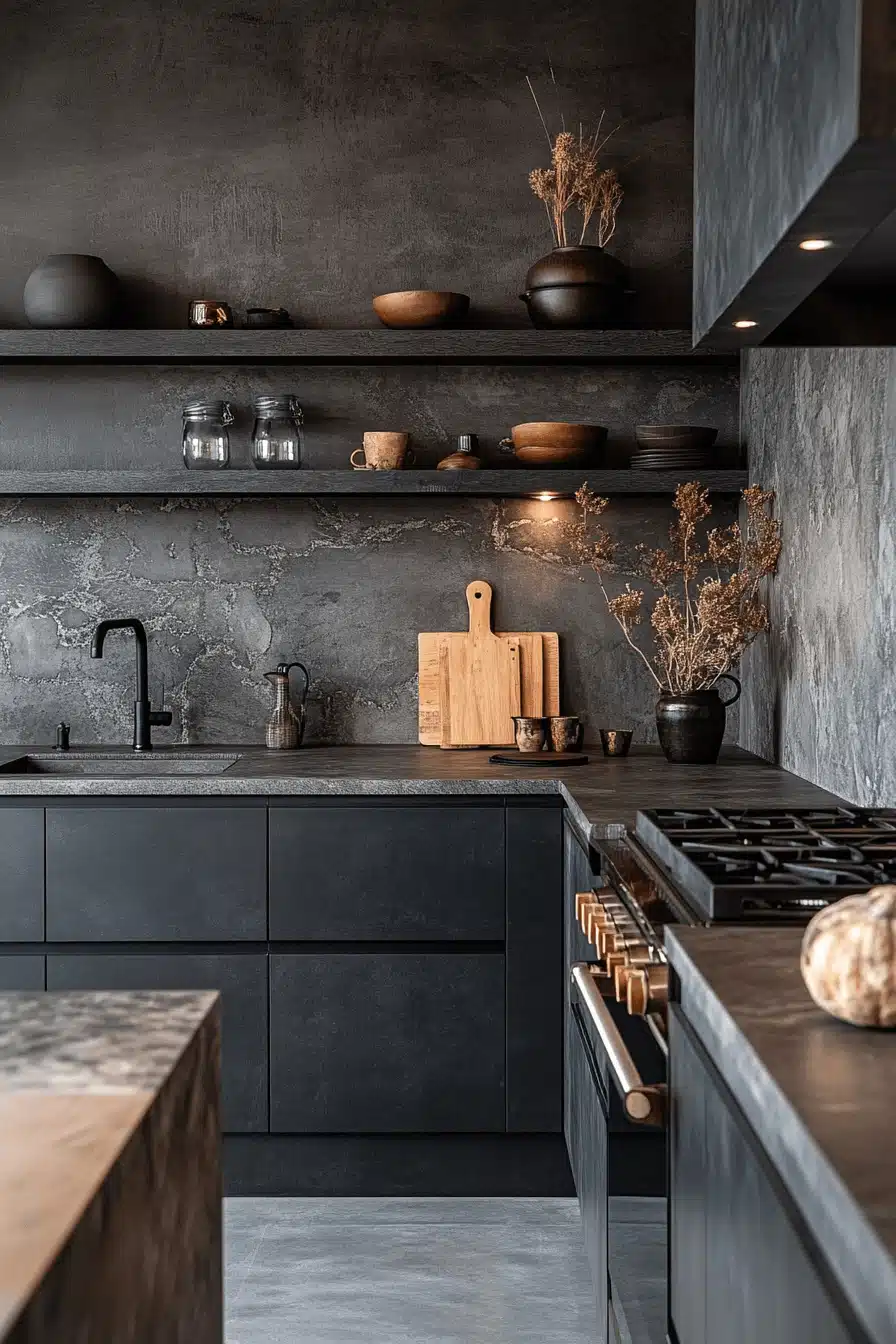 small moody kitchen