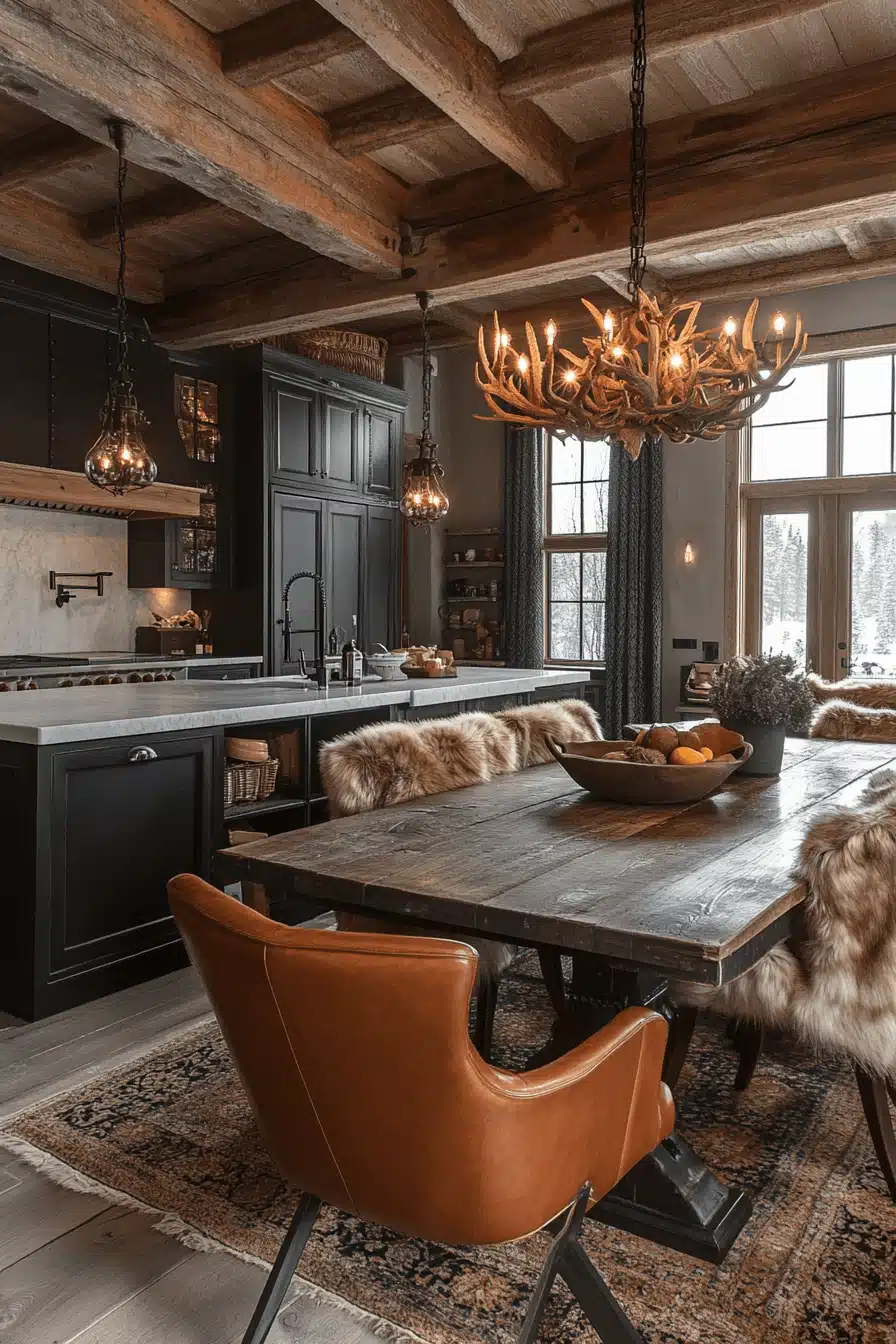 old cabin interior kitchen