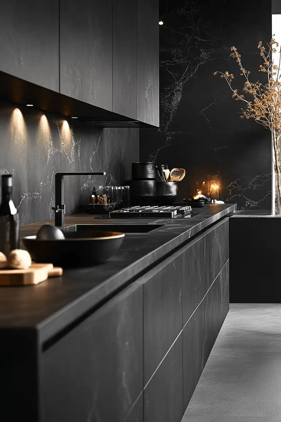 dark kitchen aesthetic