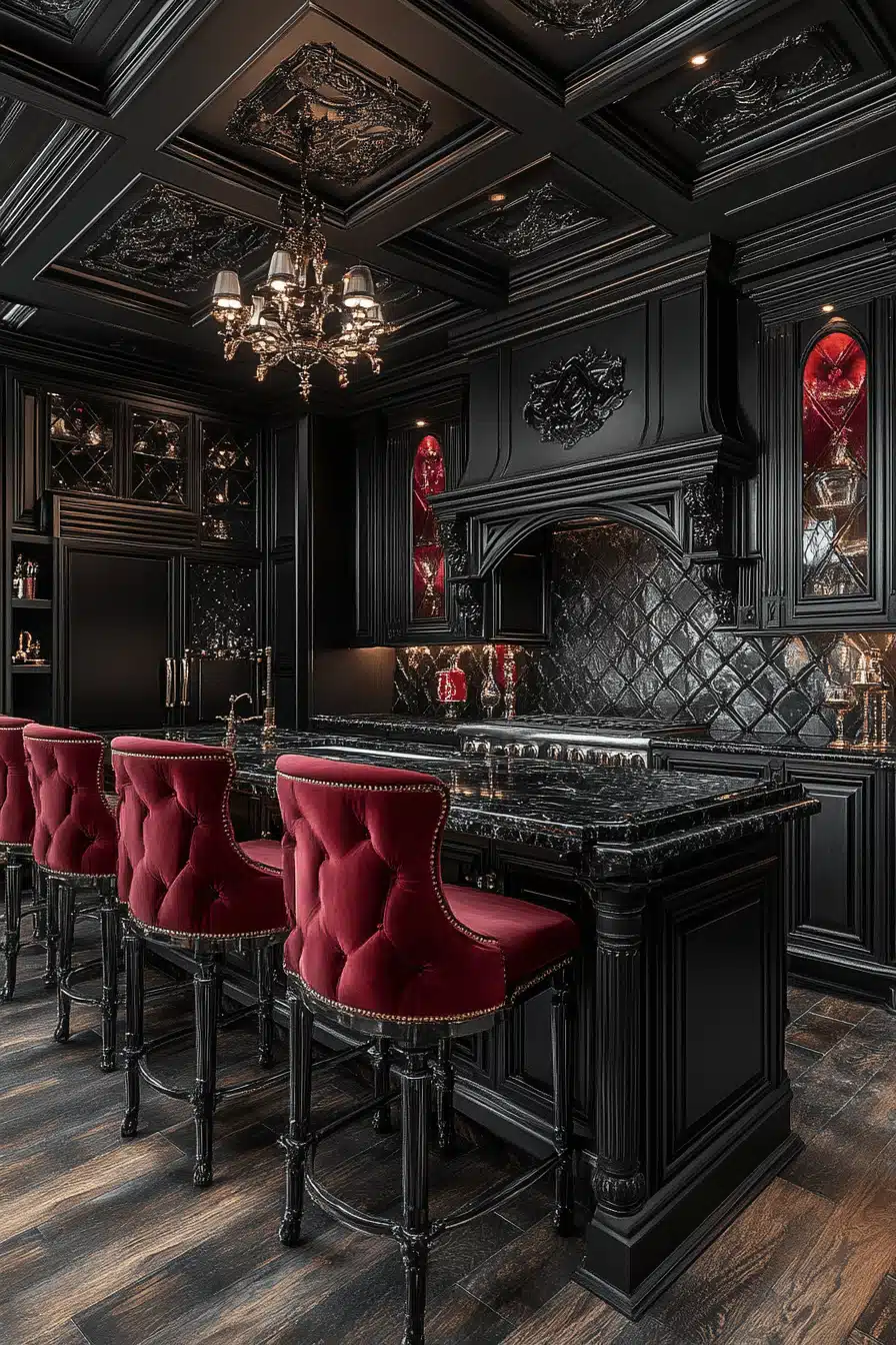 29 Dark and Moody Kitchen Interiors That Make a Striking Statement - My ...
